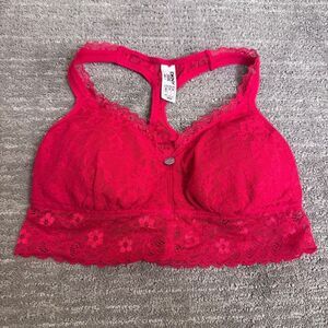 DKNY Intimates Red Lace Racerback Bralette Valentines Day XS